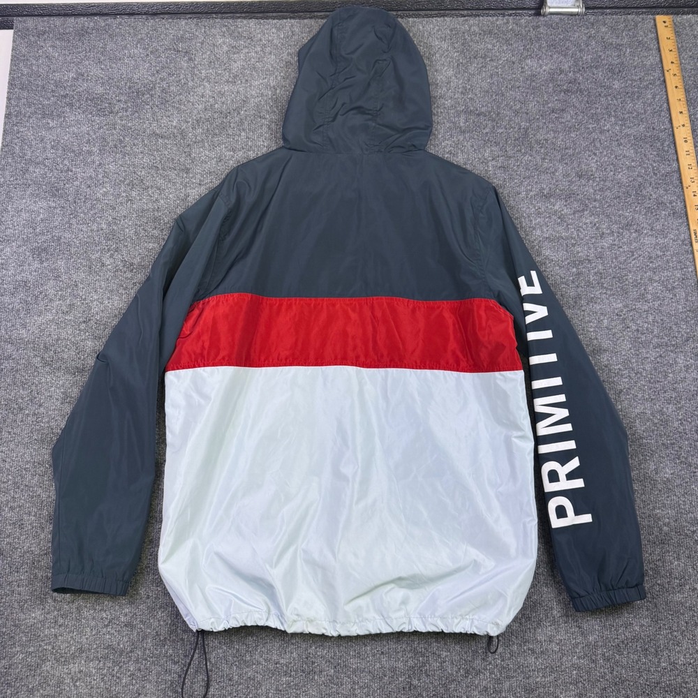 Primitive Skateboarding Mens Large Half Zip Windbreaker Jacket Navy Red - Picture 2 of 9